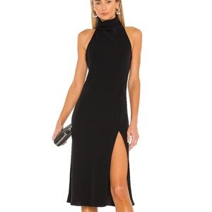 Amanda Uprichard Stanford Sleeveless Midi Dress Revolve Black XS
